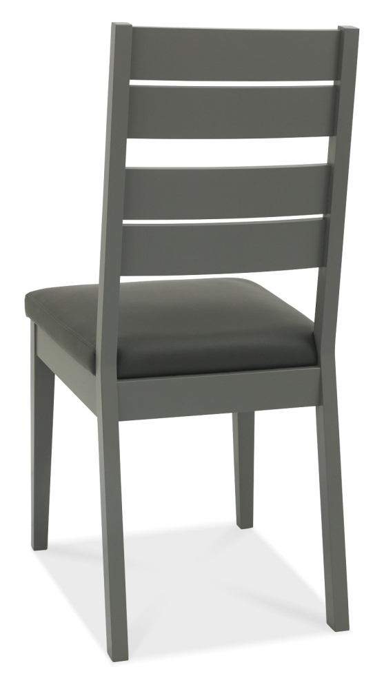 Product photograph of Bentley Designs Oakham Dark Grey Bonded Leather Dining Chair Sold In Pairs from Choice Furniture Superstore.