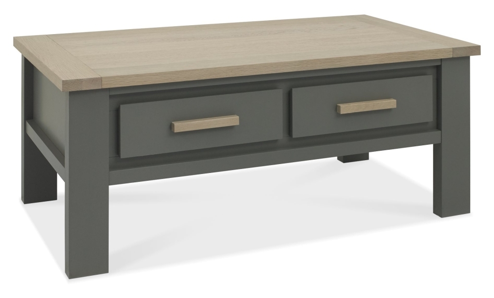 Product photograph of Bentley Designs Oakham Dark Grey And Scandi Oak Coffee Table With Drawer from Choice Furniture Superstore.