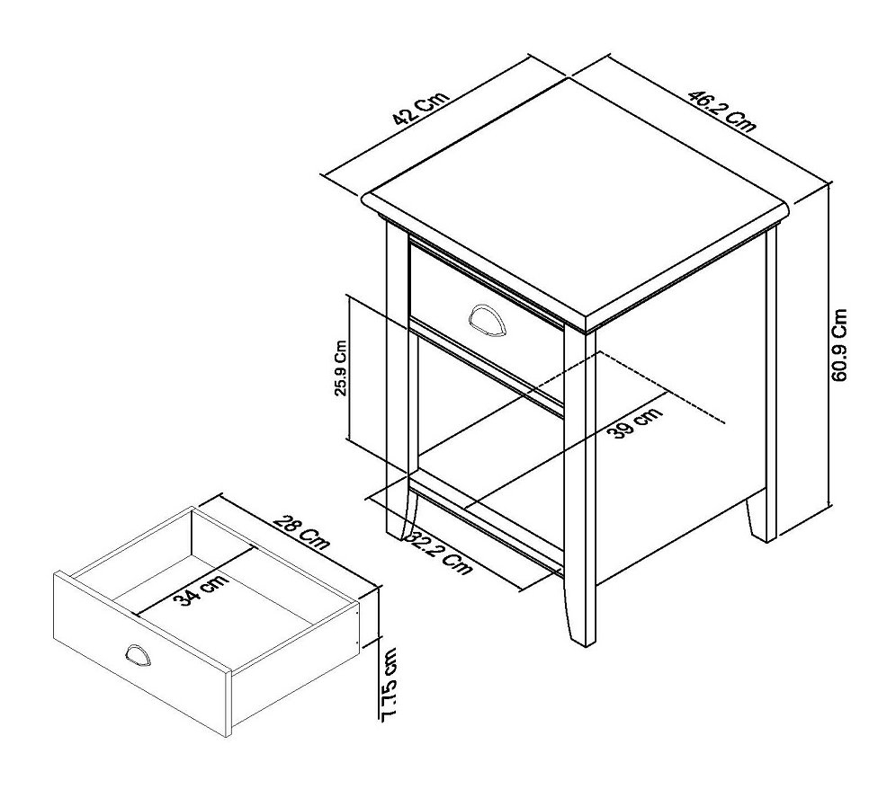 Product photograph of Bentley Designs Hampstead Two Tone 1 Drawer Bedside Cabinet from Choice Furniture Superstore.