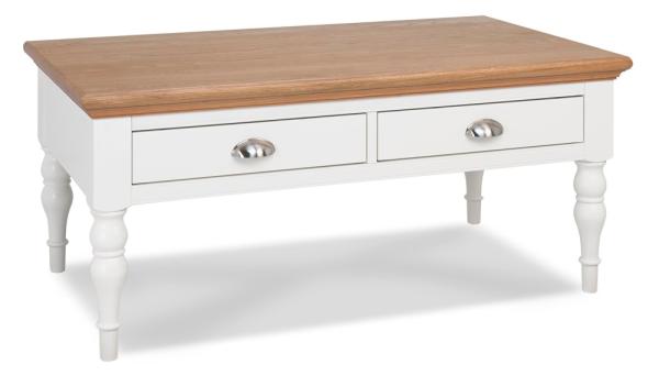 Product photograph of Bentley Designs Hampstead Two Tone Coffee Table - Turned Leg from Choice Furniture Superstore.
