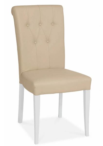 Product photograph of Bentley Designs Hampstead Two Tone Ivory Bonded Leather Upholstered Dining Chair Sold In Pairs from Choice Furniture Superstore.