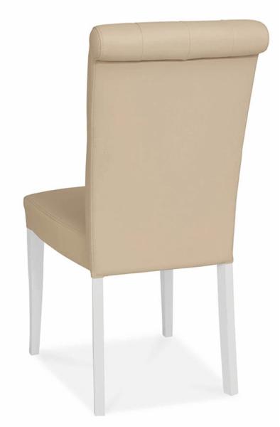 Product photograph of Bentley Designs Hampstead Two Tone Ivory Bonded Leather Upholstered Dining Chair Sold In Pairs from Choice Furniture Superstore.