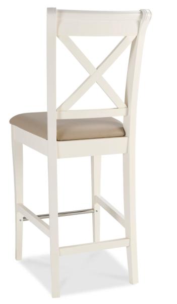 Product photograph of 2 X Bentley Designs Hampstead Two Tone Ivory Bonded Leather X Back Barstool from Choice Furniture Superstore.