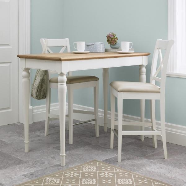 Product photograph of 2 X Bentley Designs Hampstead Two Tone Ivory Bonded Leather X Back Barstool from Choice Furniture Superstore.