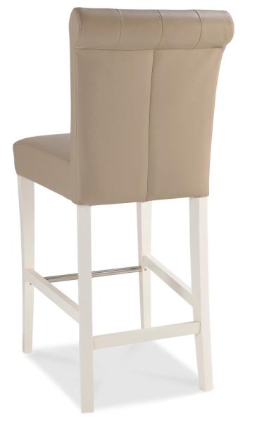 Product photograph of Bentley Designs Hampstead Two Tone Ivory Bonded Leather Upholstered Barstool Sold In Pairs from Choice Furniture Superstore.