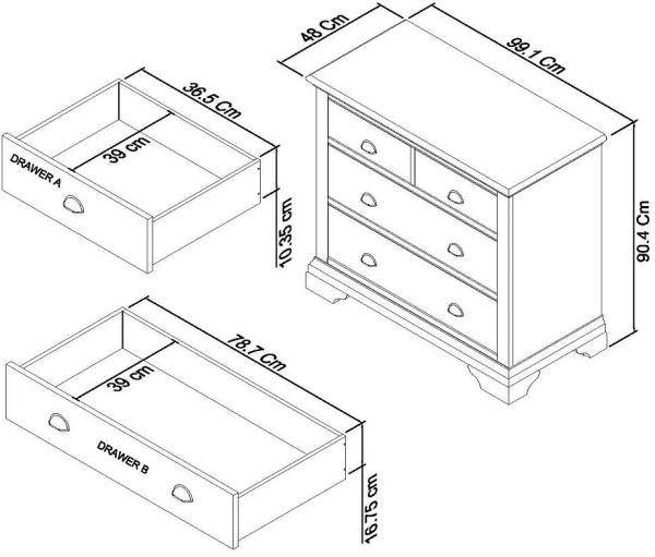 Product photograph of Bentley Designs Hampstead White 2 2 Drawer Chest from Choice Furniture Superstore.