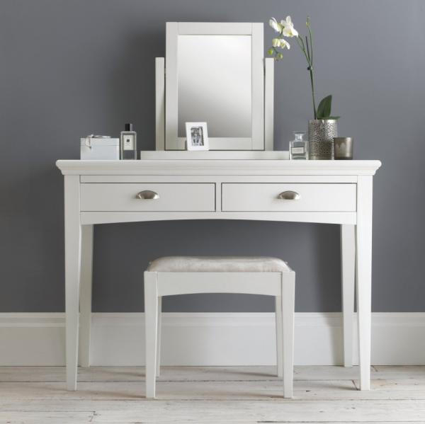 Product photograph of Bentley Designs Hampstead White Vanity Mirror from Choice Furniture Superstore.