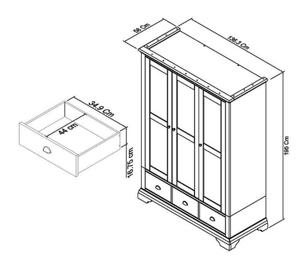 Product photograph of Bentley Designs Hampstead White 3 Door Combi Wardrobe from Choice Furniture Superstore.