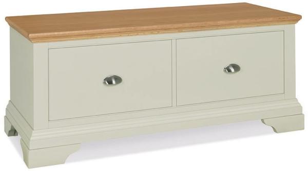 Product photograph of Bentley Designs Hampstead Soft Grey And Pale Oak Blanket Box from Choice Furniture Superstore.