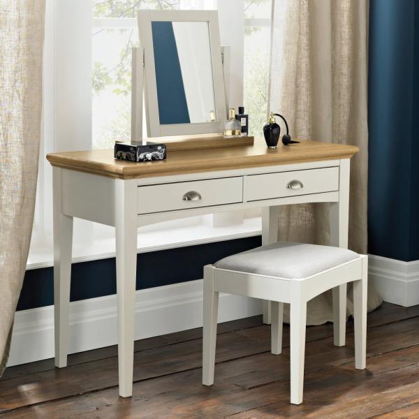 Product photograph of Bentley Designs Hampstead Soft Grey And Pale Oak Dressing Table from Choice Furniture Superstore.