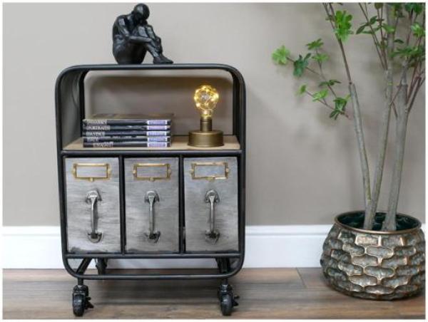 Product photograph of Dutch Black 3 Drawer Bedside Cabinet from Choice Furniture Superstore.