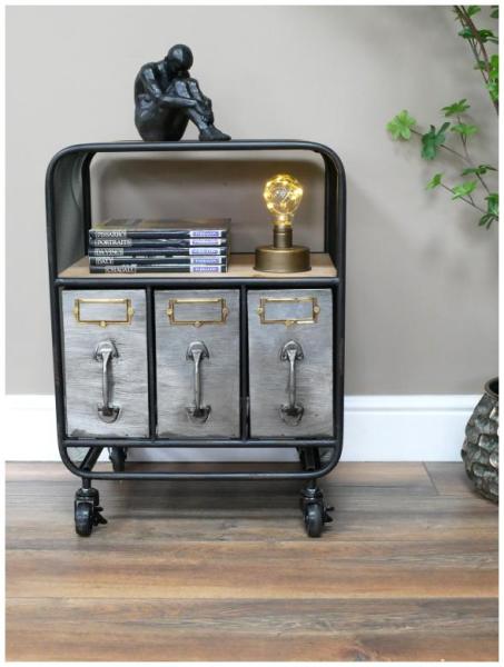 Product photograph of Dutch Black 3 Drawer Bedside Cabinet from Choice Furniture Superstore.