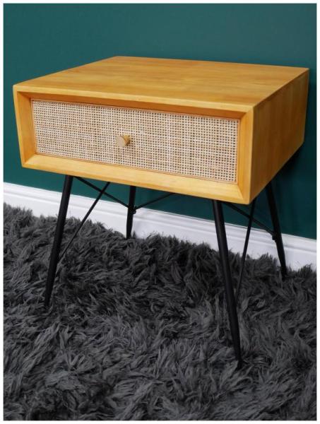 Product photograph of Dutch Rattan 1 Drawer Bedside Cabinet from Choice Furniture Superstore.