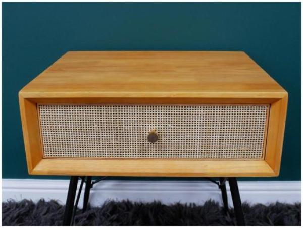 Product photograph of Dutch Rattan 1 Drawer Bedside Cabinet from Choice Furniture Superstore.