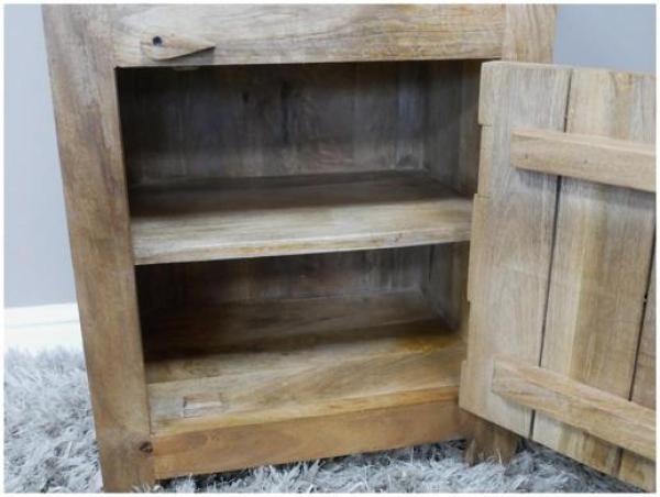 Product photograph of Dutch Carved 1 Door 1 Drawer Bedside Cabinet from Choice Furniture Superstore.