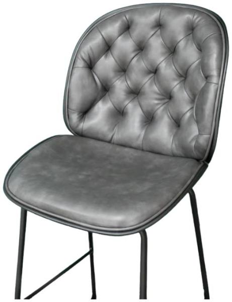 Product photograph of Dutch Dark Grey Faux Leather Bar Stool Sold In Pairs - 8003 from Choice Furniture Superstore.