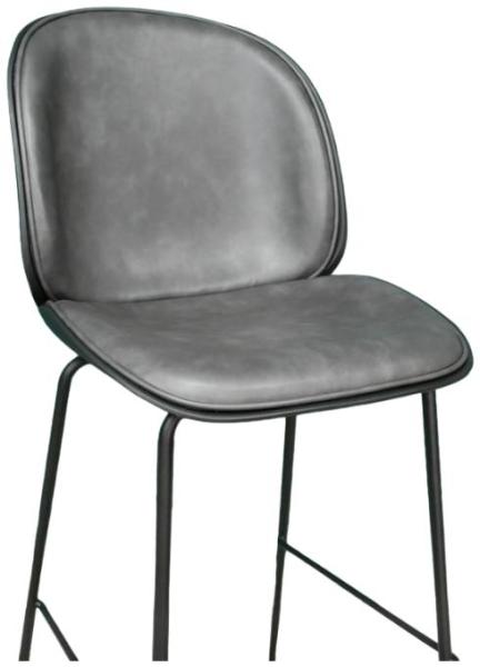 Product photograph of Dutch Dark Grey Faux Leather Bar Stool Sold In Pairs - 8002 from Choice Furniture Superstore.