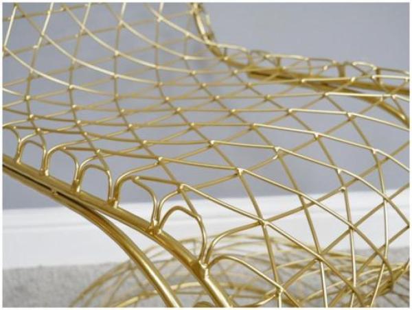 Product photograph of 2 X Dutch Golden Metal Chair from Choice Furniture Superstore.