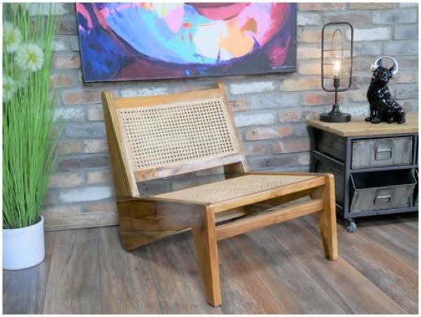 Product photograph of Dutch Teak Wood And Rattan Chair from Choice Furniture Superstore.