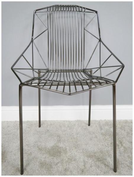 Product photograph of 2 X Dutch Electro Plated Steel Chair - 6388 from Choice Furniture Superstore.