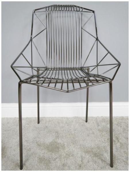 Product photograph of Dutch Electro Plated Steel Chair Sold In Pairs - 6388 from Choice Furniture Superstore.