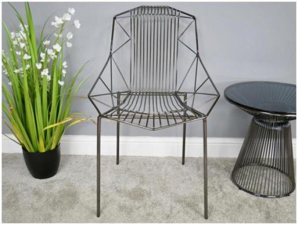 Product photograph of Dutch Electro Plated Steel Chair Sold In Pairs - 6388 from Choice Furniture Superstore.