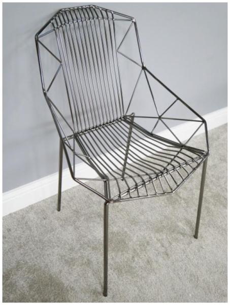 Product photograph of Dutch Electro Plated Steel Chair Sold In Pairs - 6388 from Choice Furniture Superstore.