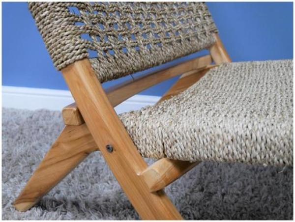 Product photograph of Dutch Teak And Rattan Folding Lazy Chair Sold In Pairs from Choice Furniture Superstore.