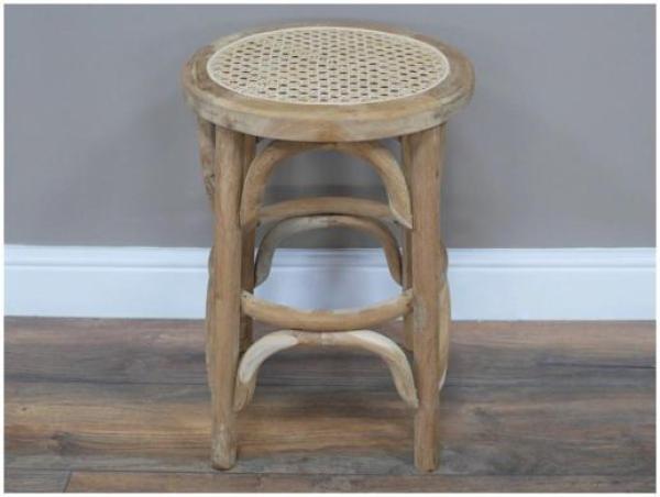 Product photograph of Dutch Rattan Round Small Stool from Choice Furniture Superstore.