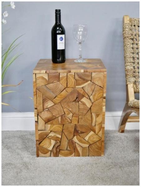Product photograph of Dutch Teak Wood Square Side Table from Choice Furniture Superstore.