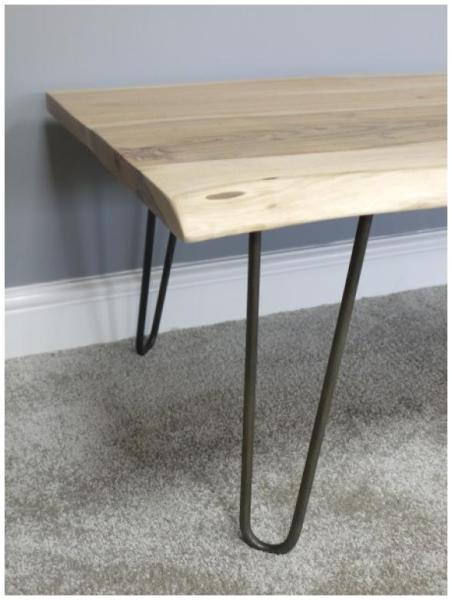 Product photograph of Dutch Living Edge Acacia Wood And Iron Coffee Table from Choice Furniture Superstore.