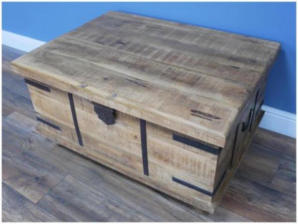 Product photograph of Dutch Trunk Mango Wood Storage Coffee Table from Choice Furniture Superstore.