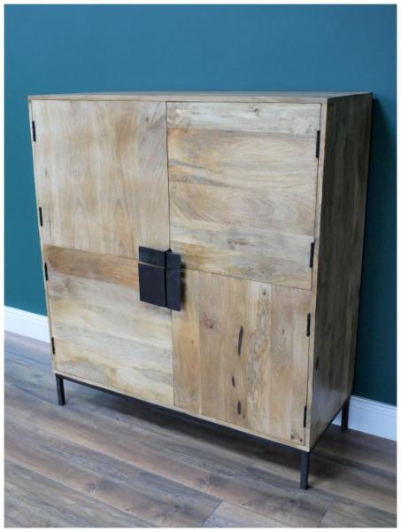 Product photograph of Dutch Mango Wood 4 Door Cabinet from Choice Furniture Superstore.