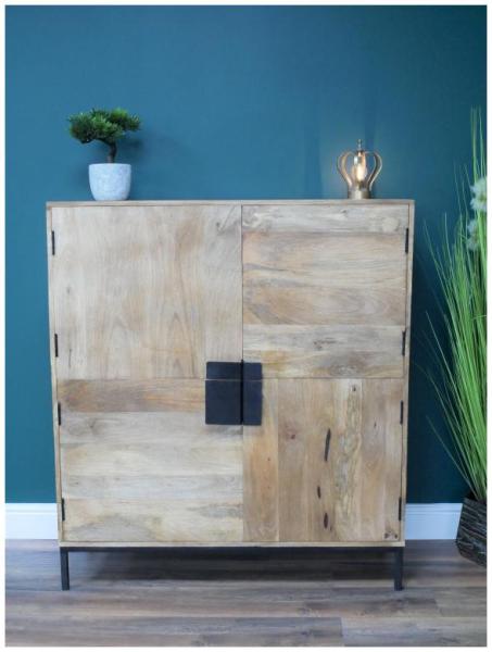 Product photograph of Dutch Mango Wood 4 Door Cabinet from Choice Furniture Superstore.