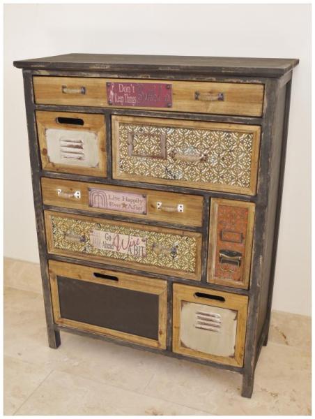 Product photograph of Dutch Industrial 8 Drawer Cabinet from Choice Furniture Superstore.
