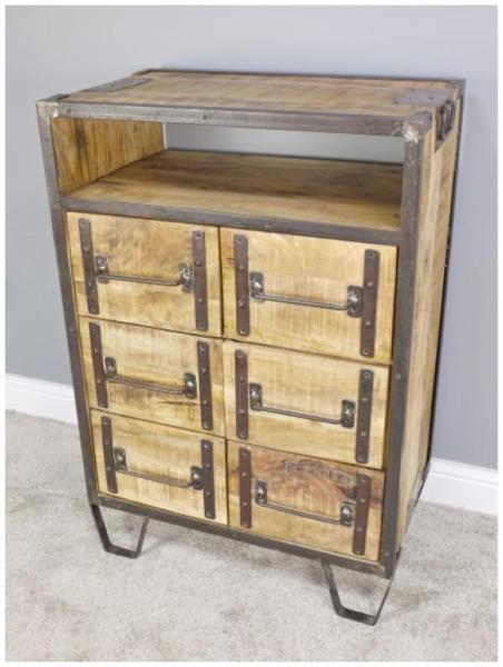 Product photograph of Dutch Industrial 6 Drawer Cabinet from Choice Furniture Superstore.