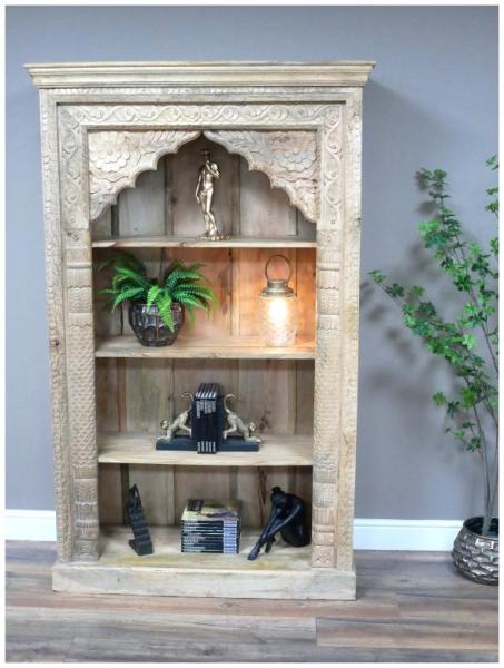 Product photograph of Dutch Mango Wood Carved Bookcase from Choice Furniture Superstore.