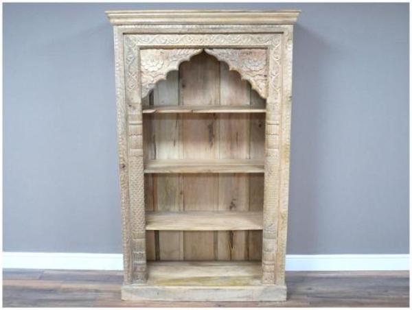 Product photograph of Dutch Mango Wood Carved Bookcase from Choice Furniture Superstore.