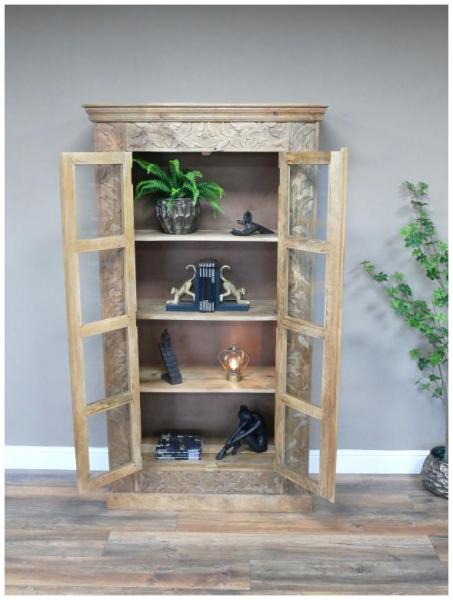 Product photograph of Dutch Mango Wood 2 Door Carved Cabinet - 9741 from Choice Furniture Superstore.