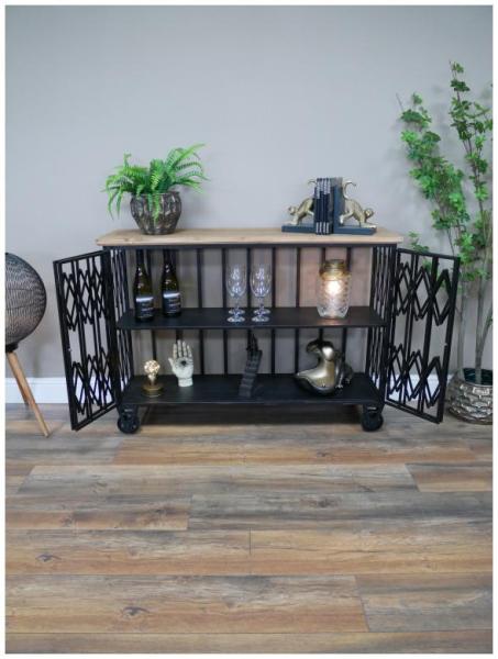 Product photograph of Dutch Industrial Black Metal 2 Door Cabinet from Choice Furniture Superstore.