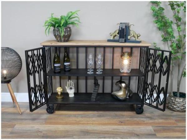 Product photograph of Dutch Industrial Black Metal 2 Door Cabinet from Choice Furniture Superstore.