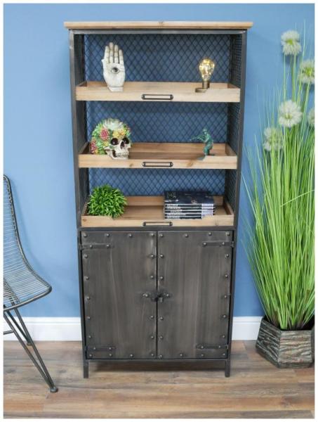 Product photograph of Dutch Industrial Fir Wood 2 Door Cabinet from Choice Furniture Superstore.