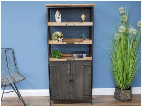 Product photograph of Dutch Industrial Fir Wood 2 Door Cabinet from Choice Furniture Superstore.