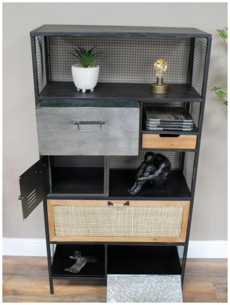 Product photograph of Dutch Industrial Black Metal Tall Cabinet from Choice Furniture Superstore.