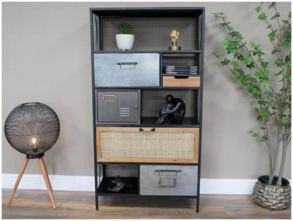 Product photograph of Dutch Industrial Black Metal Tall Cabinet from Choice Furniture Superstore.