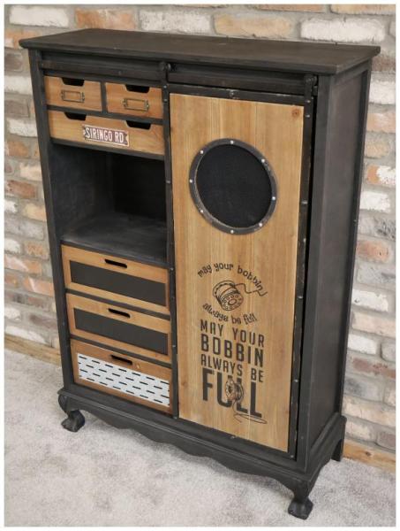 Product photograph of Dutch Industrial Fir Wood Storge Cabinet from Choice Furniture Superstore.