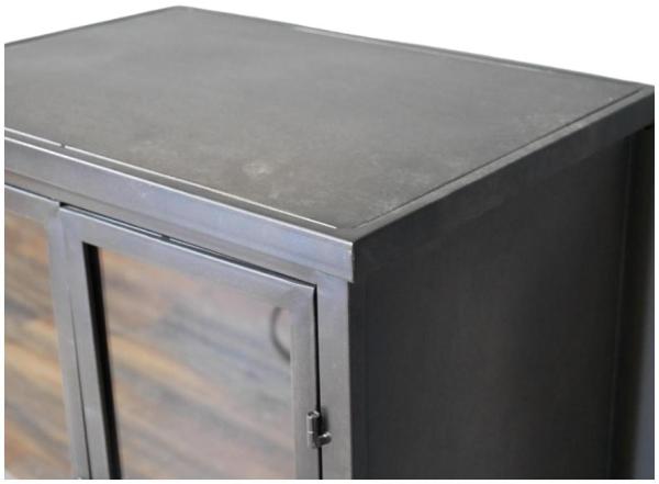 Product photograph of Dutch Industrial Metal And Glass 2 Door 3 Drawer Cabinet from Choice Furniture Superstore.
