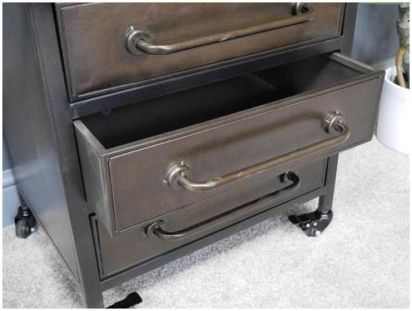Product photograph of Dutch Industrial Metal And Glass 2 Door 3 Drawer Cabinet from Choice Furniture Superstore.
