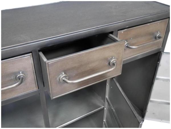 Product photograph of Dutch Industrial Metal 3 Door 3 Drawer Cabinet from Choice Furniture Superstore.