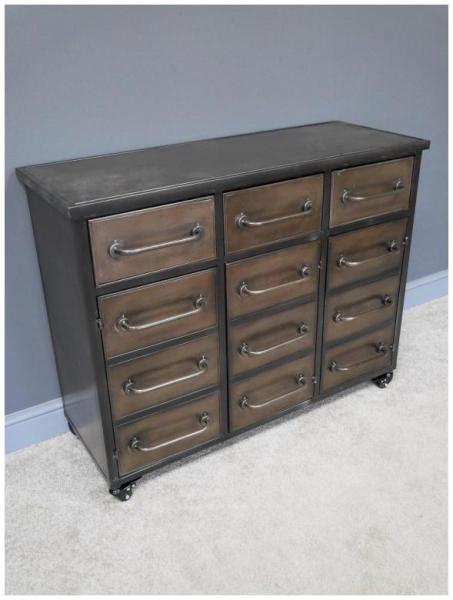 Product photograph of Dutch Industrial Metal 3 Door 3 Drawer Cabinet from Choice Furniture Superstore.